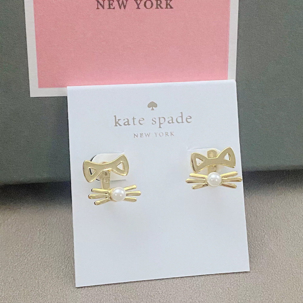 kate spade Bow Cat Whiskers Detachable Metal Earrings